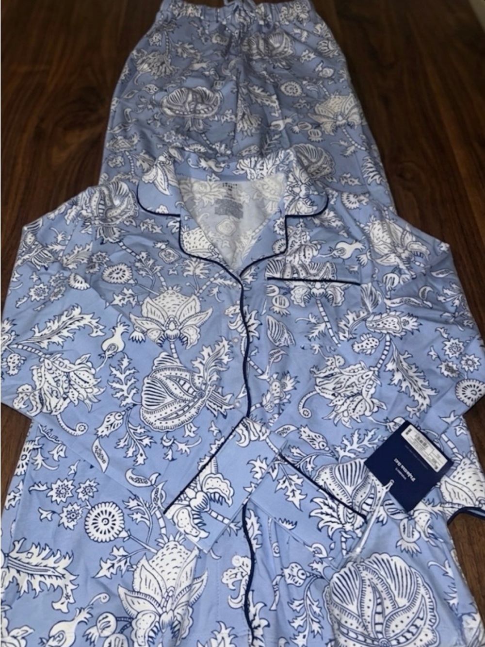 Roller Rabbit Blue and White Floral Pajama Set